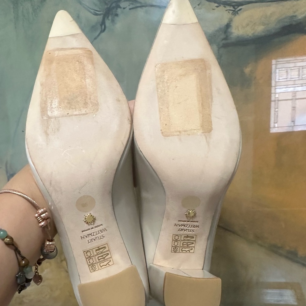 🌹STUART WEITZMAN🌹Stuart 85MM Leather Block-Heel Pumps Size: 9B - Picture 13 of 13